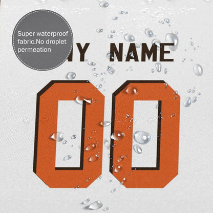 Custom Football Cleveland Browns style personalized shower curtain custom design name and number set of 12 shower curtain hooks Rings