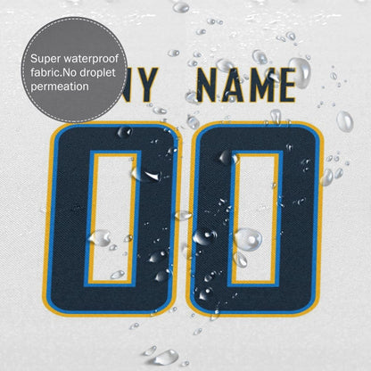 Custom Football Los Angeles Chargers style personalized shower curtain custom design name and number set of 12 shower curtain hooks Rings