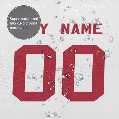 Custom Football San Francisco 49ers style personalized shower curtain custom design name and number set of 12 shower curtain hooks Rings