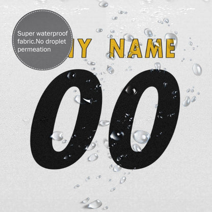 Custom Football Pittsburgh Steelers style personalized shower curtain custom design name and number set of 12 shower curtain hooks Rings