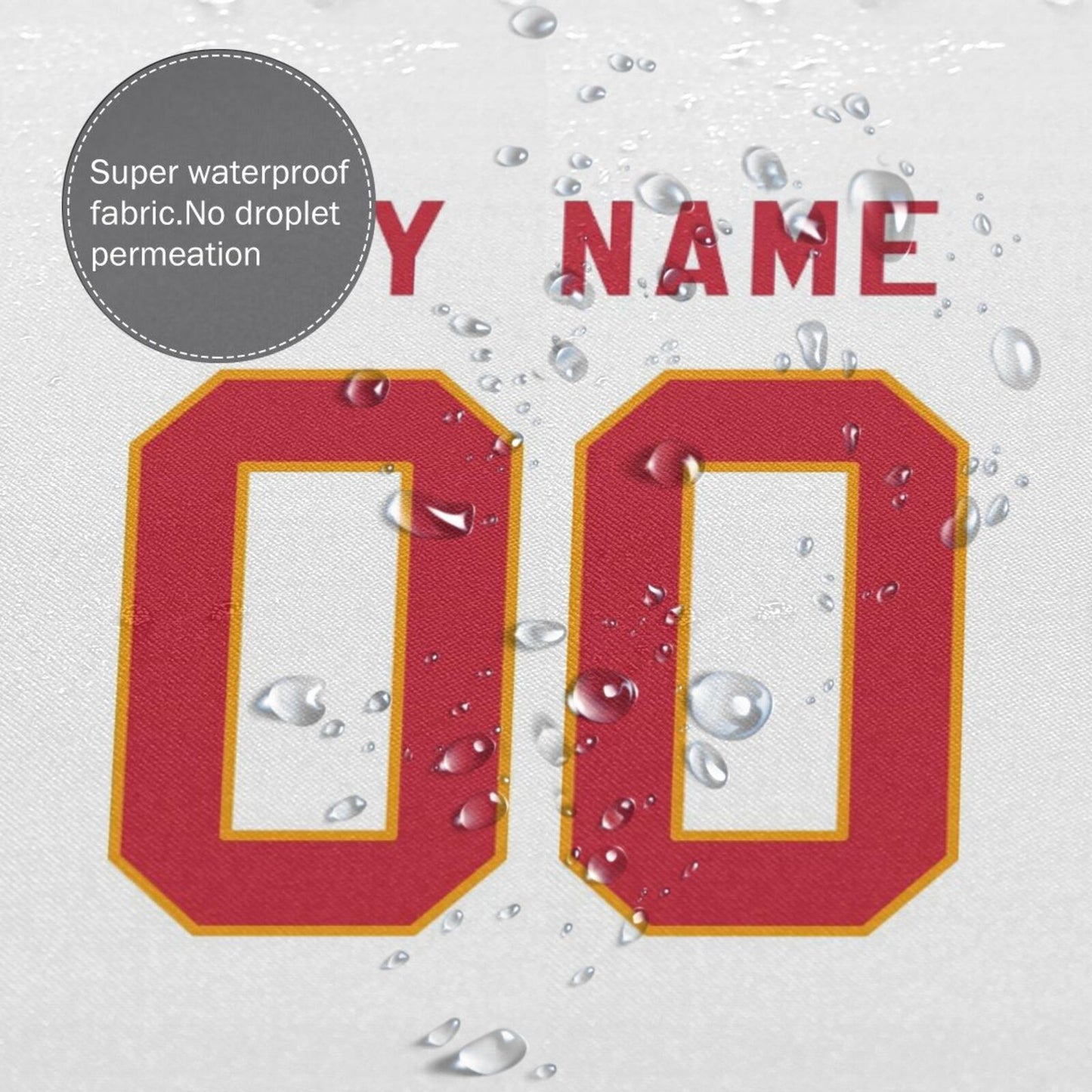 Custom Football Kansas City Chiefs style personalized shower curtain custom design name and number set of 12 shower curtain hooks Rings