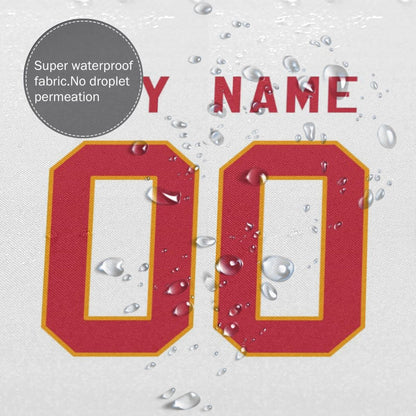 Custom Football Kansas City Chiefs style personalized shower curtain custom design name and number set of 12 shower curtain hooks Rings