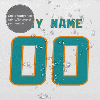 Custom Football Miami Dolphins style personalized shower curtain custom design name and number set of 12 shower curtain hooks Rings