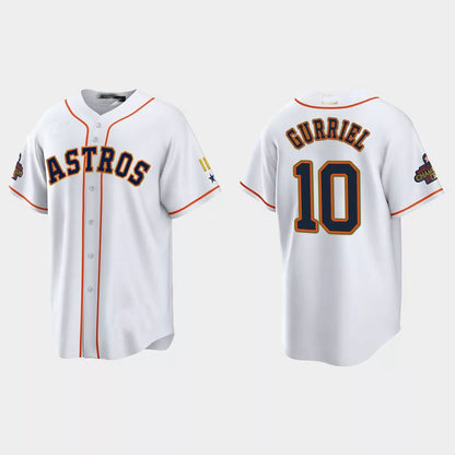 #10 Yuli Gurriel Houston Astros 2023 Gold Program Jersey White Stitches Baseball Jerseys