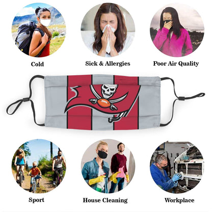 Custom Football Personalized TB.Buccaneer 01- Grey Dust Face Mask With Filters PM 2.5