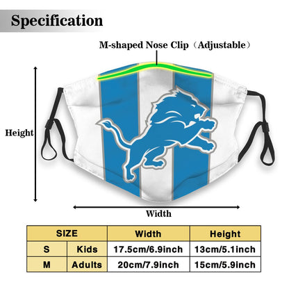 Custom Football Personalized D.Lion 01-White Dust Face Mask With Filters PM 2.5