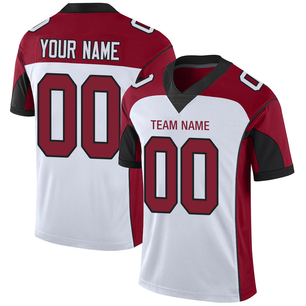 Custom Men's American Arizona White Stitched Football Jerseys
