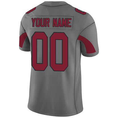 Custom Arizona Cardinals Stitched American Football Jerseys Personalize Birthday Gifts Grey Jersey