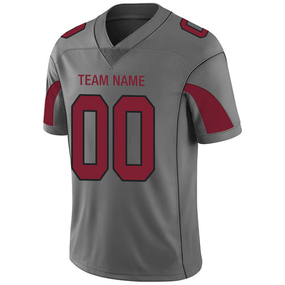 Custom Men's American Arizona Cardinals Grey Fashion Vapor Limited Stitched Football Jersey