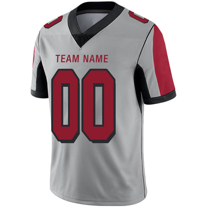 Custom Atlanta Falcons Stitched American Football Jerseys Personalize Birthday Gifts Grey Jersey
