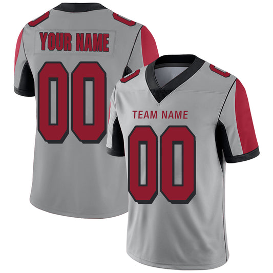 Custom Atlanta Falcons Stitched American Football Jerseys Personalize Birthday Gifts Grey Jersey
