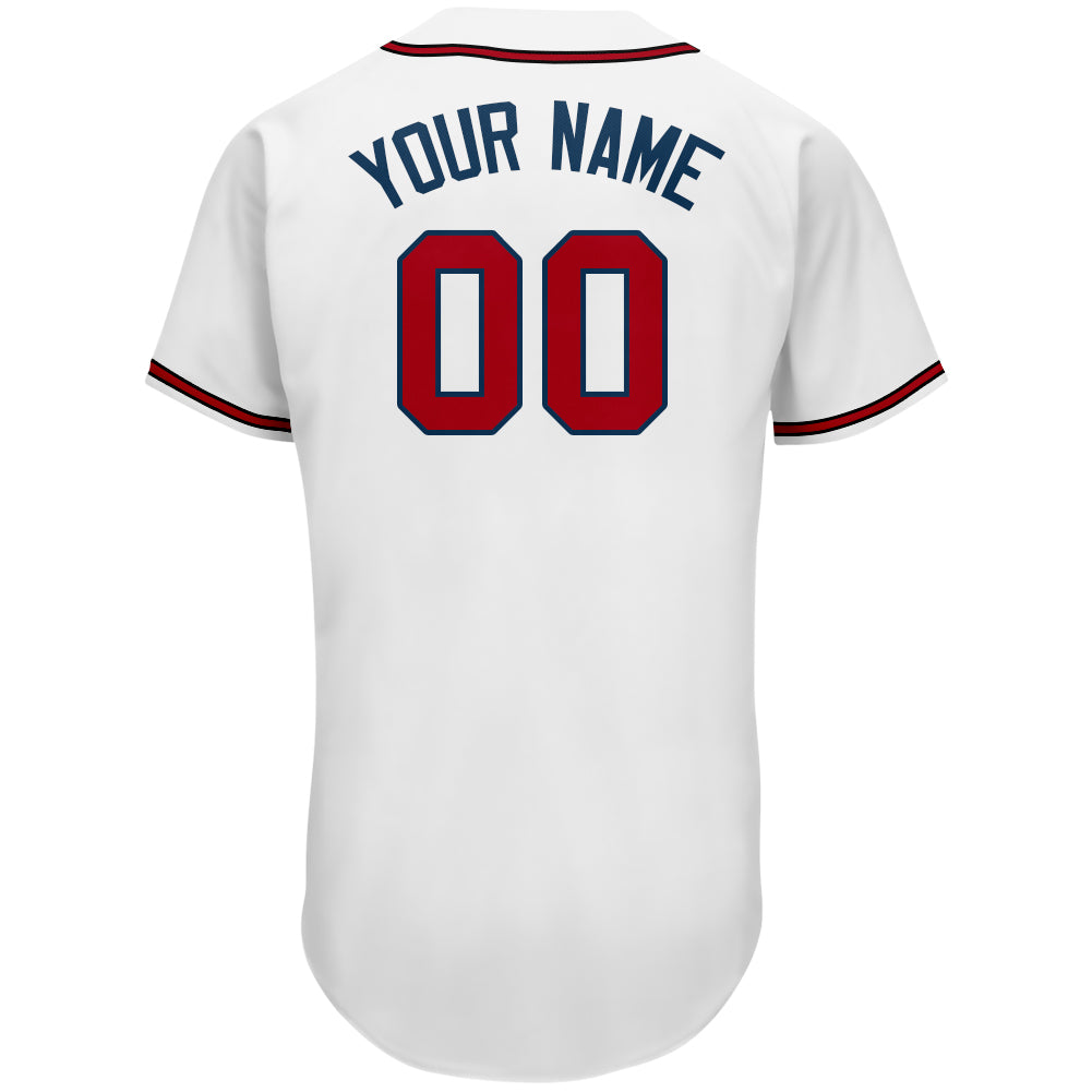 Custom Atlanta Braves Stitched Baseball Jersey Personalized Button Down Baseball T Shirt