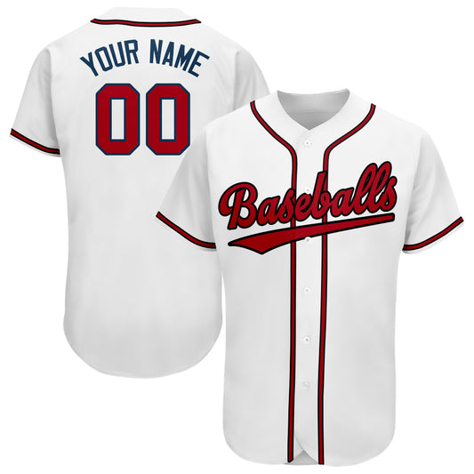 Custom Atlanta Braves Stitched Baseball Jersey Personalized Button Down Baseball T Shirt