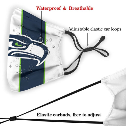 Custom Football Personalized S.Seahawk 01- White Dust Face Mask With Filters PM 2.5