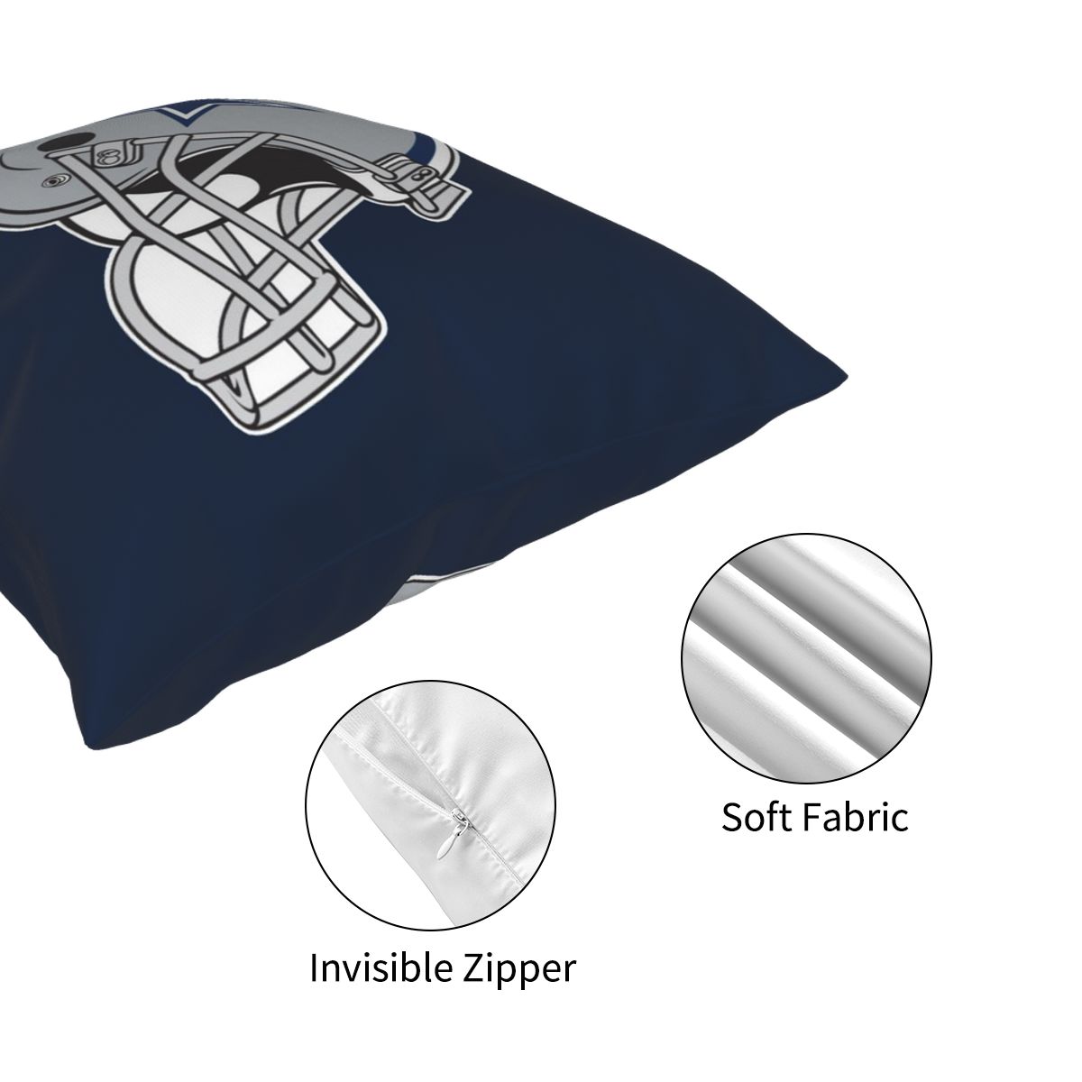 Custom Decorative Football Pillow Case Navy Dallas Cowboys Pillowcase Personalized Throw Pillow Covers