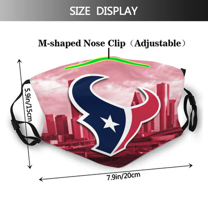 Print Football Personalized Houston Texans 6 Dust Face Mask With Filters PM 2.5