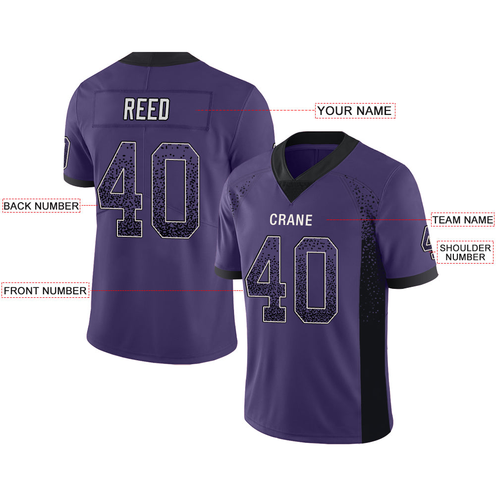 Custom Baltimore Ravens Stitched American Football Jerseys Personalize Birthday Gifts Purple Jersey