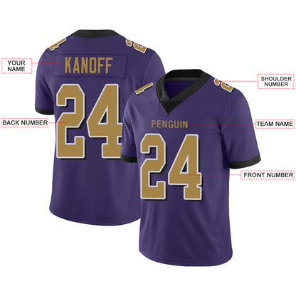 Custom Men's American Baltimore Ravens Purple Color Rush Vapor Limited Stitched Football Jersey
