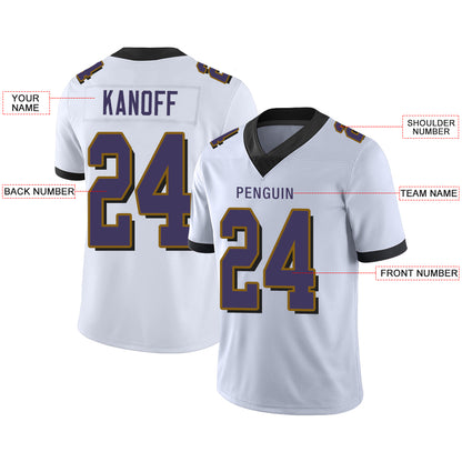 Custom Men's American Baltimore Ravens White Vapor Limited Stitched Football Jersey