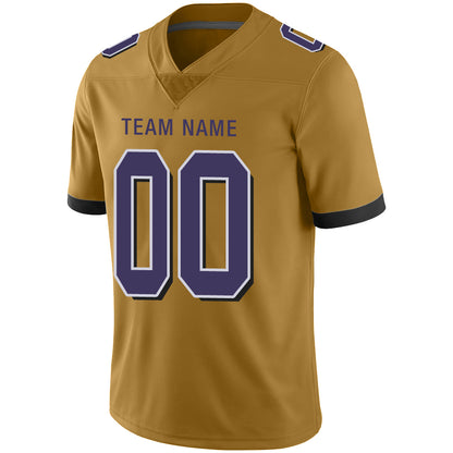 Custom Baltimore Ravens Stitched American Football Jerseys Personalize Birthday Gifts Gold Jersey