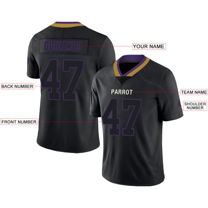 Custom Baltimore Ravens Stitched American Football Jerseys Personalize Birthday Gifts Black Jersey
