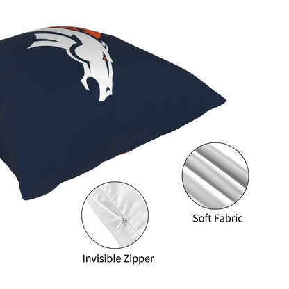 Custom Decorative Football Pillow Case Denver Broncos Navy Pillowcase Personalized Throw Pillow Covers