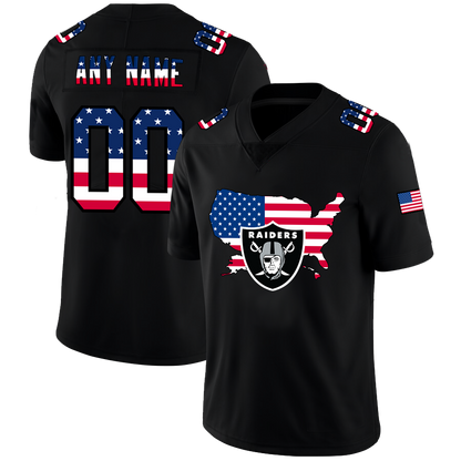 Custom Las Vegas Raiders Football Black Limited Fashion Flag Stitched Jerseys