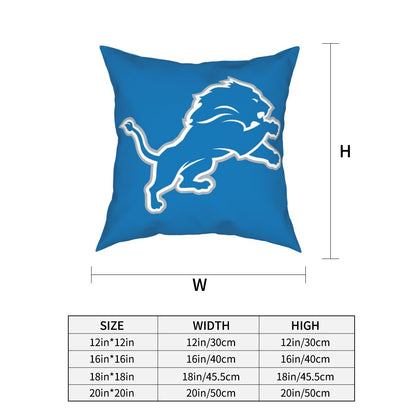 Custom Decorative Football Pillow Case Detroit Lions Blue Pillowcase Personalized Throw Pillow Covers