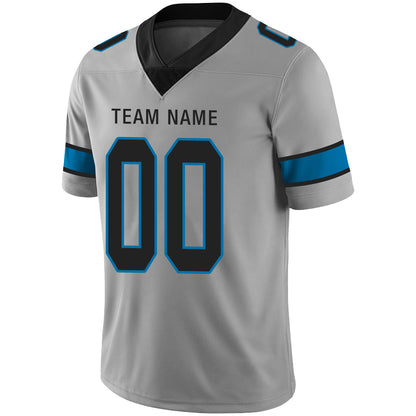 Custom Carolina Panthers Stitched American Football Jerseys Personalize Birthday Gifts Grey Jersey