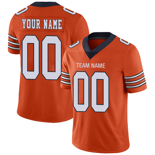 Custom Chicago Bears Stitched American Football Jerseys Personalize Birthday Gifts Orange Jersey