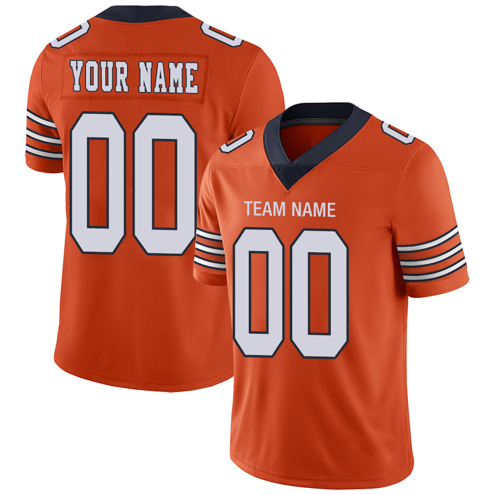Custom Chicago Bears Stitched American Football Jerseys Personalize Birthday Gifts Orange Jersey
