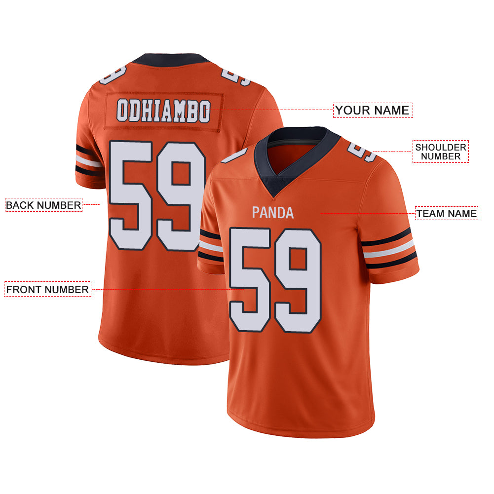 Custom Chicago Bears Stitched American Football Jerseys Personalize Birthday Gifts Orange Jersey