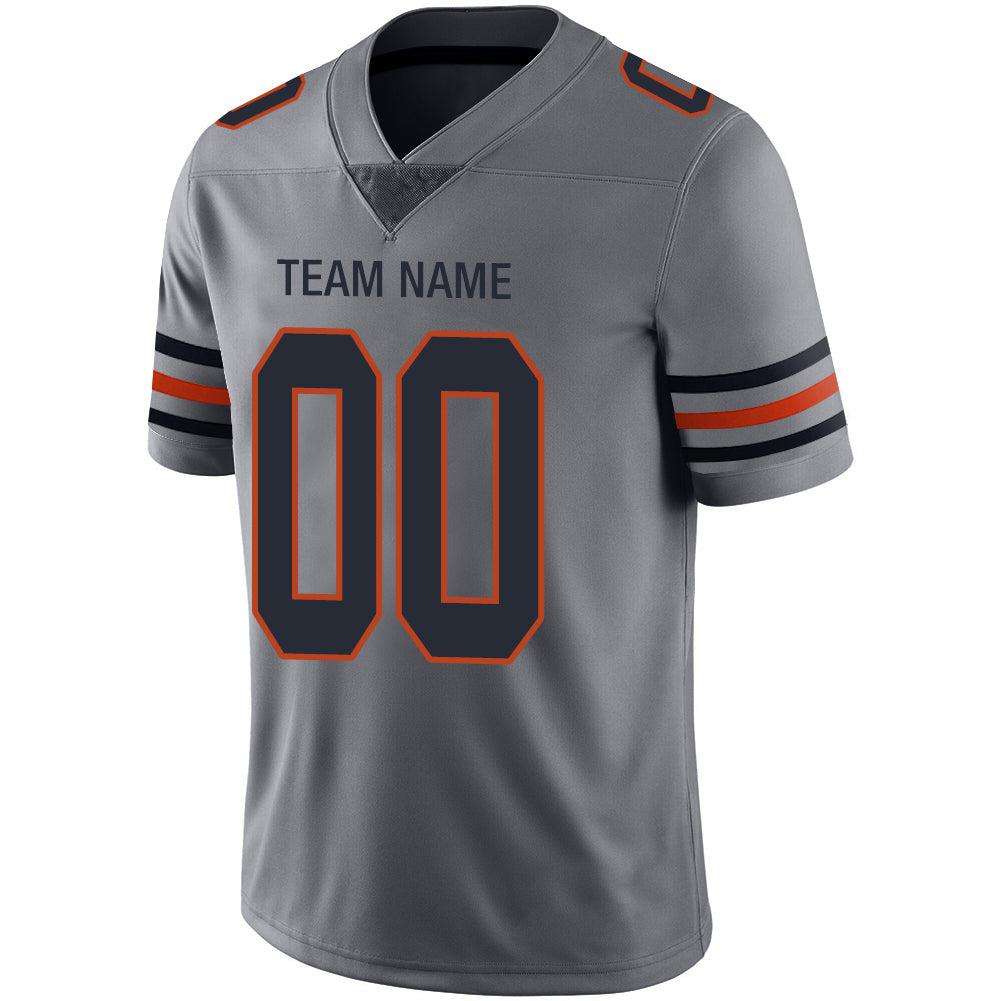 Custom Chicago Bears Stitched American Football Jerseys Personalize Birthday Gifts Grey Jersey