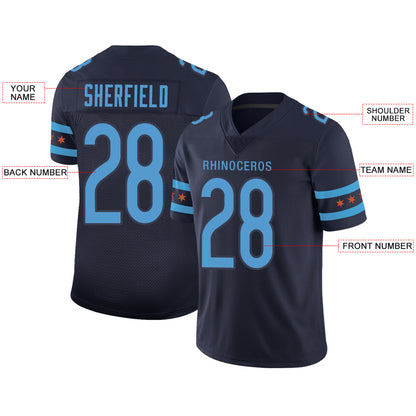 Custom Chicago Bears Stitched American Football Jerseys Personalize Birthday Gifts Navy Jersey