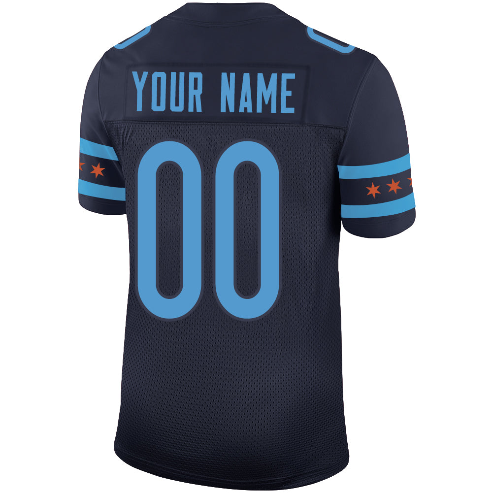 Custom Chicago Bears Stitched American Football Jerseys Personalize Birthday Gifts Navy Jersey