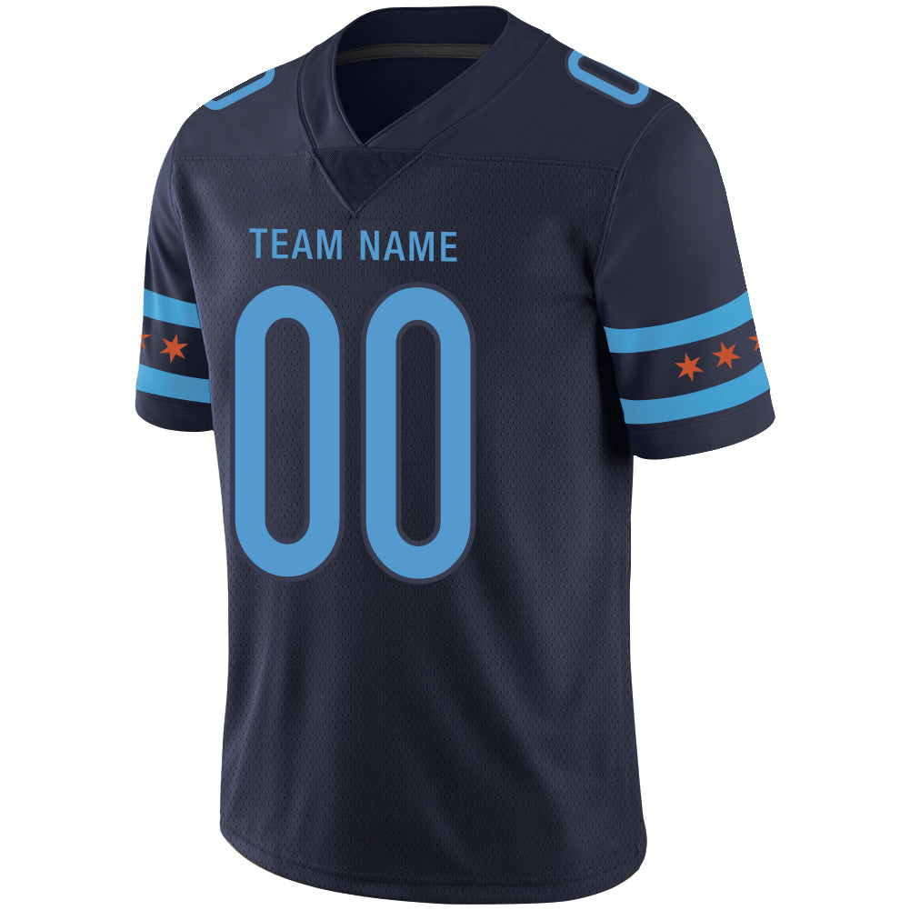Custom Chicago Bears Stitched American Football Jerseys Personalize Birthday Gifts Navy Jersey