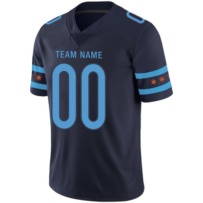 Custom Chicago Bears Stitched American Football Jerseys Personalize Birthday Gifts Navy Jersey