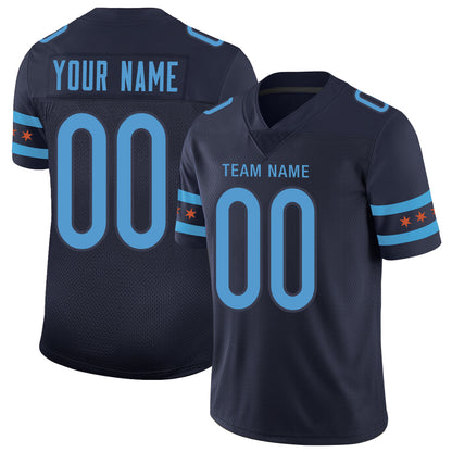 Custom Chicago Bears Stitched American Football Jerseys Personalize Birthday Gifts Navy Jersey