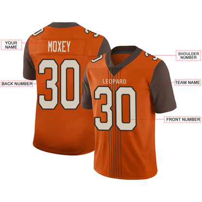 Custom C.Brown Stitched American Football Jerseys Personalize Birthday Gifts Orange Jersey