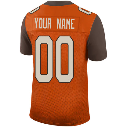 Custom C.Brown Stitched American Football Jerseys Personalize Birthday Gifts Orange Jersey
