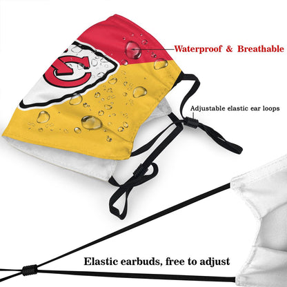 Custom Football Personalized Kansas City Chiefs Dust Face Mask With Filters PM 2.5