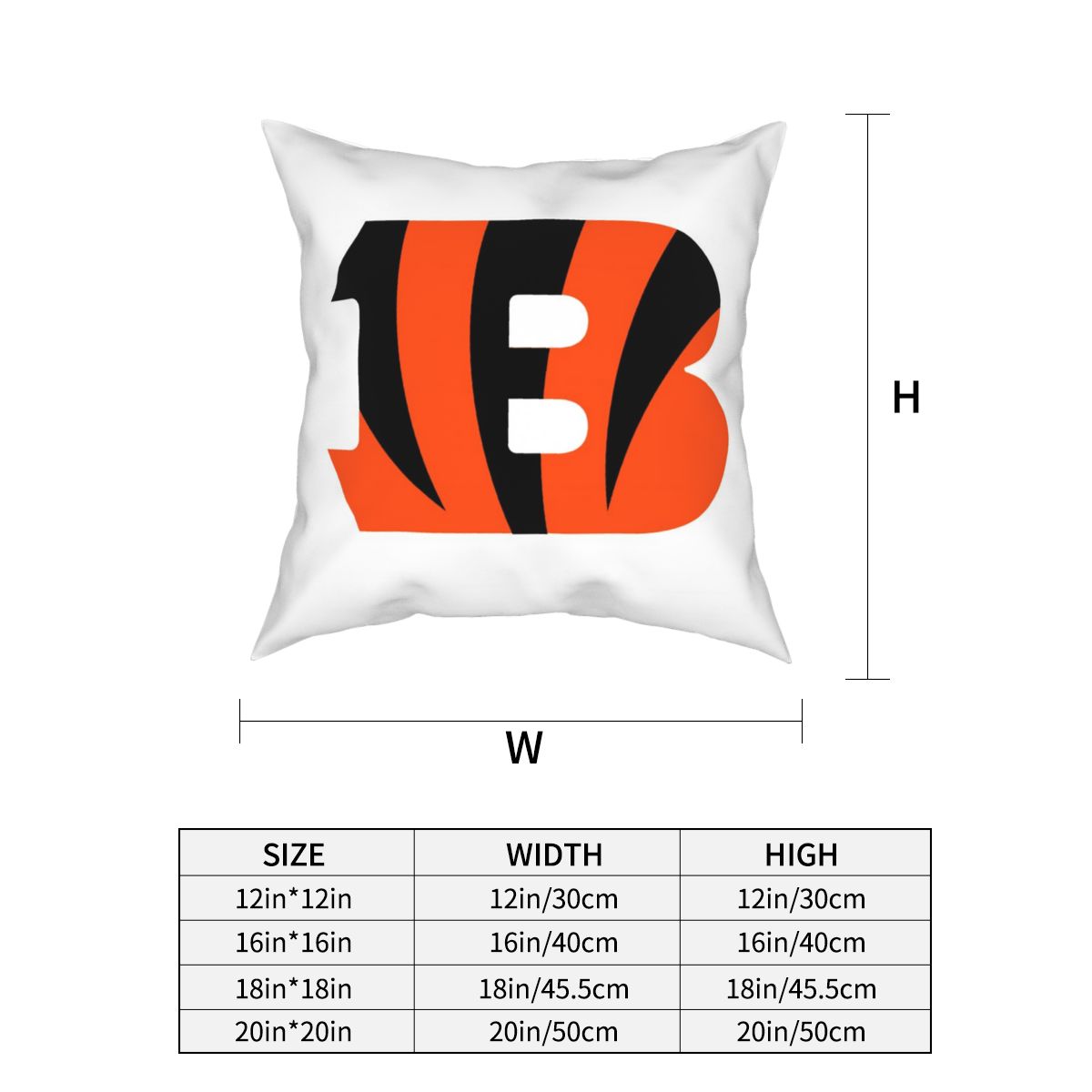 Custom Decorative Football Pillow Case Cincinnati Bengals White Pillowcase Personalized Throw Pillow Covers