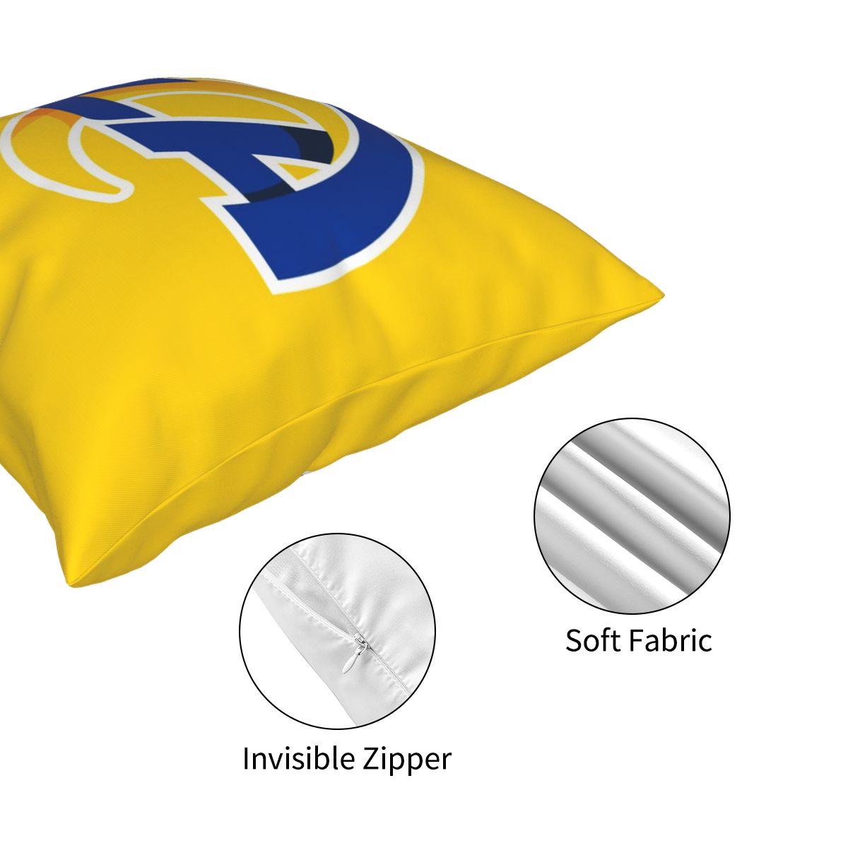 Custom Decorative Football Pillow Case 2020 New Los Angeles Rams Yellow Pillowcase Personalized Throw Pillow Covers