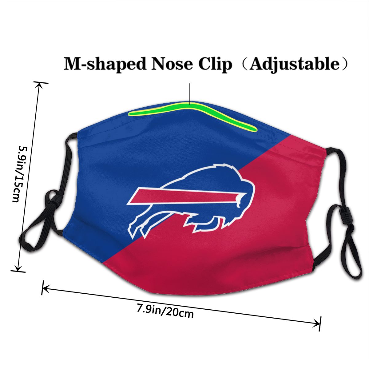 Custom Football Personalized Buffalo Bills Dust Face Mask With Filters PM 2.5