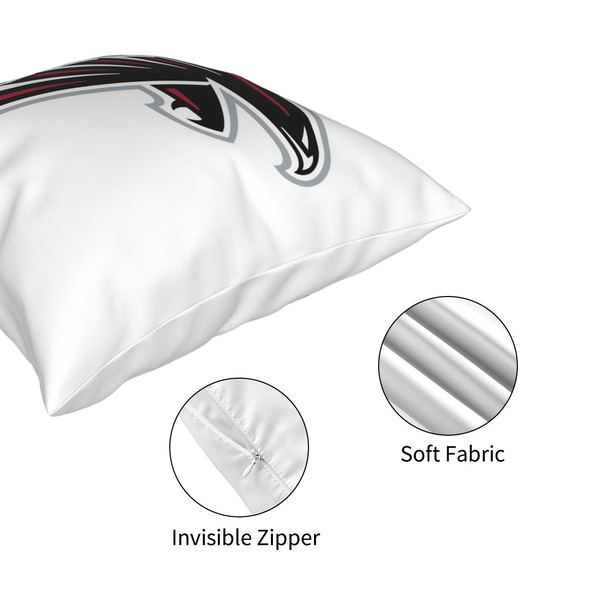 Custom Decorative Football Pillow Case Atlanta Falcons White Pillowcase Personalized Throw Pillow Covers