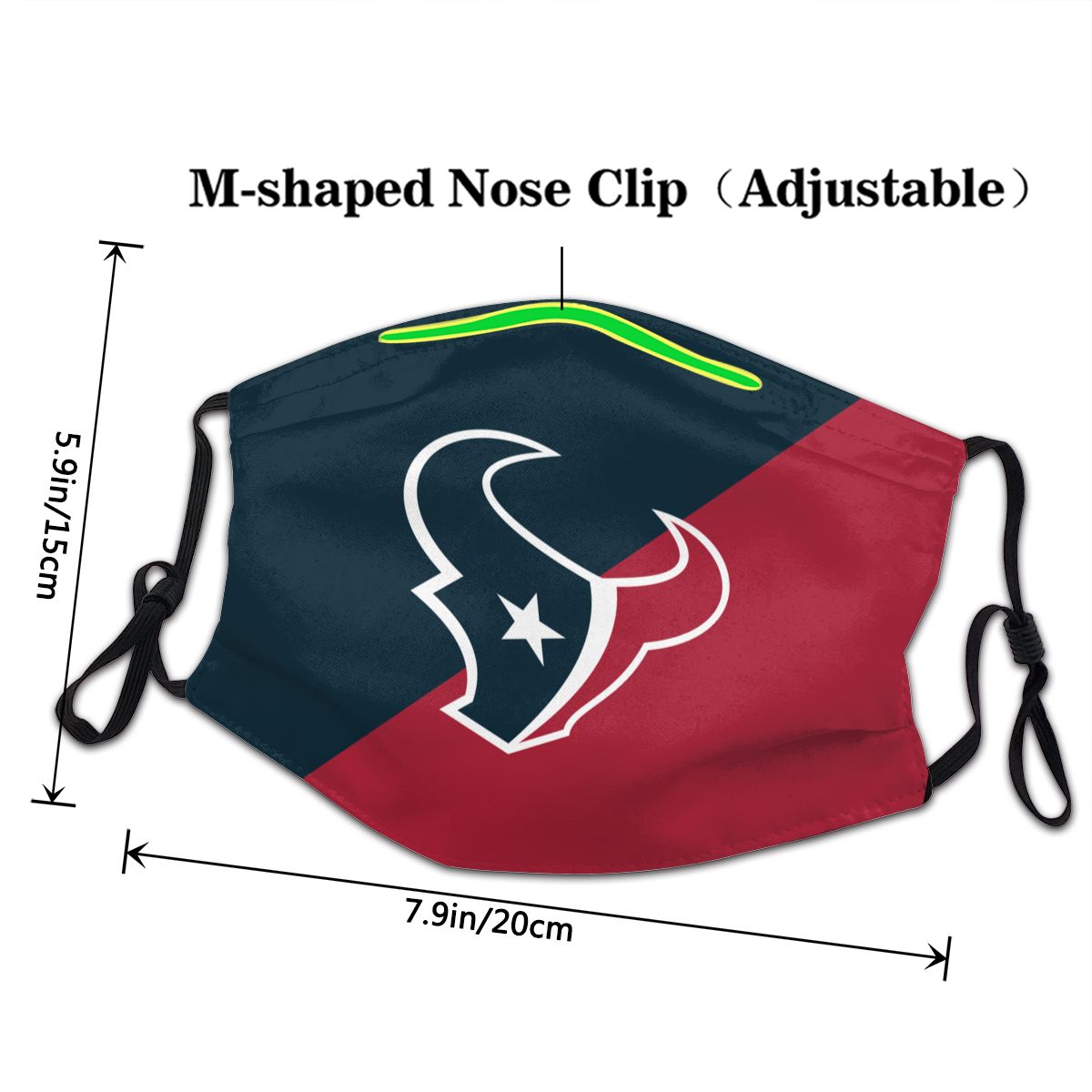 Custom Football Personalized Houston Texans Dust Face Mask With Filters PM 2.5