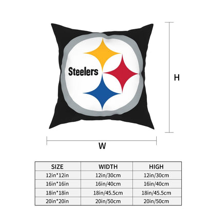 Custom Decorative Football Pillow Case Pittsburgh Steelers Black Pillowcase Personalized Throw Pillow Covers