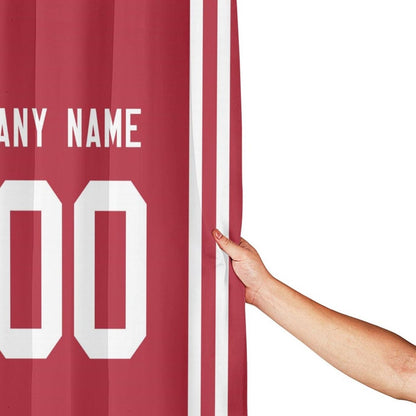 Custom Football San Francisco 49ers style personalized shower curtain custom design name and number set of 12 shower curtain hooks Rings