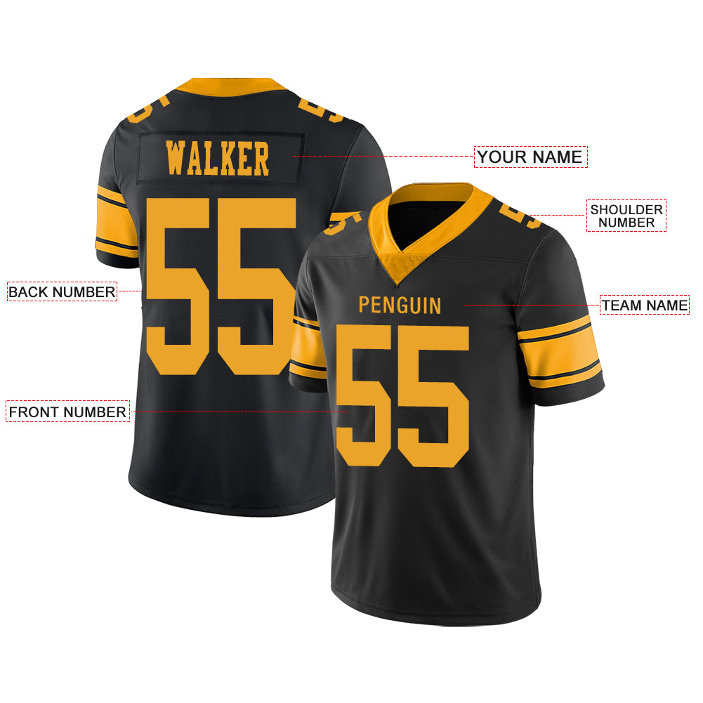 Custom Pittsburgh Steelers Stitched American Football Jerseys Personalize Birthday Gifts Black Jersey
