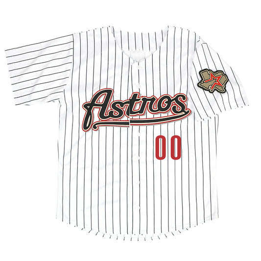 Custom 2012 Houston Astros White Men's Jersey Stitched Black Stripe